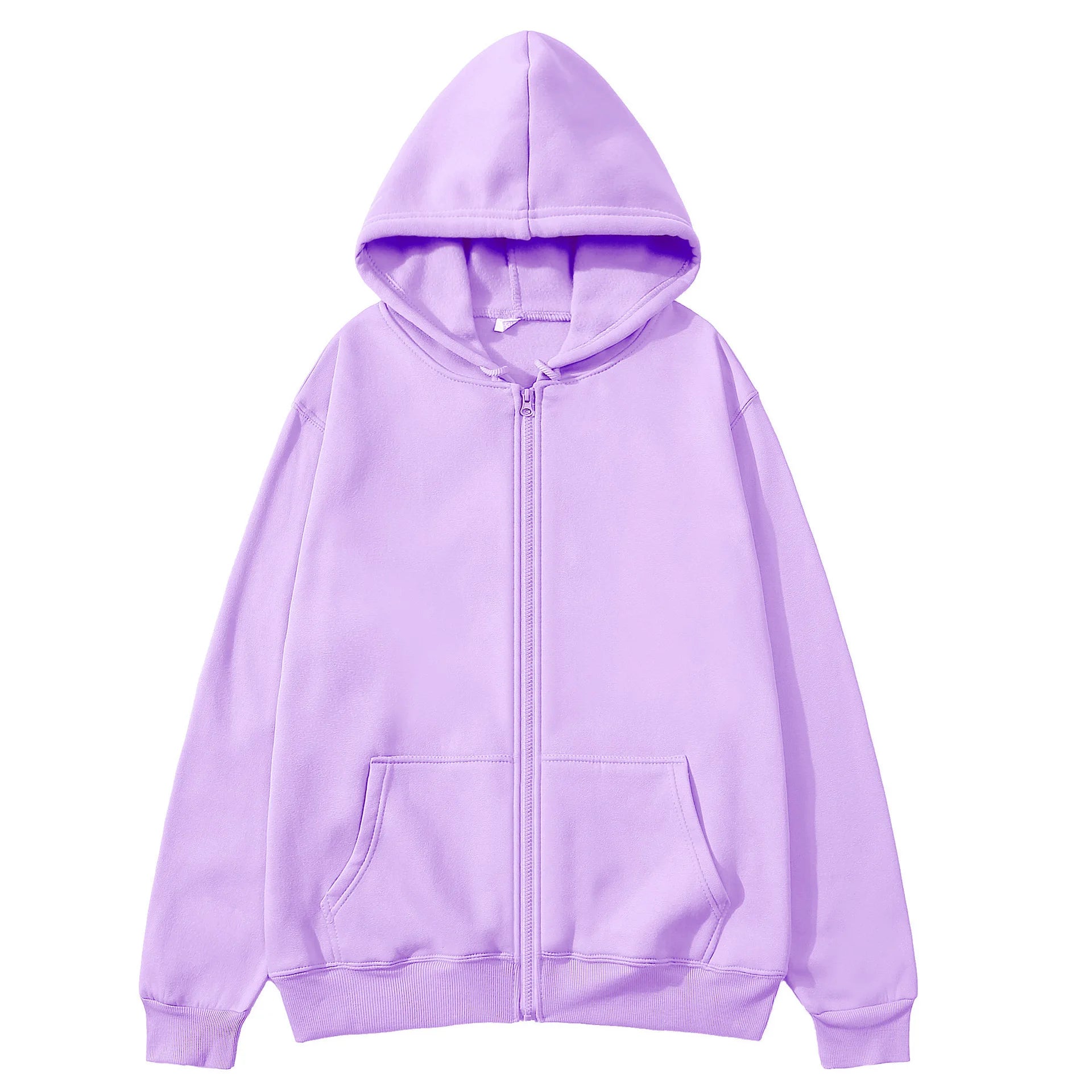 NOVAXCO Essential Zip Hoodie — Unisex Oversized Color Sólido