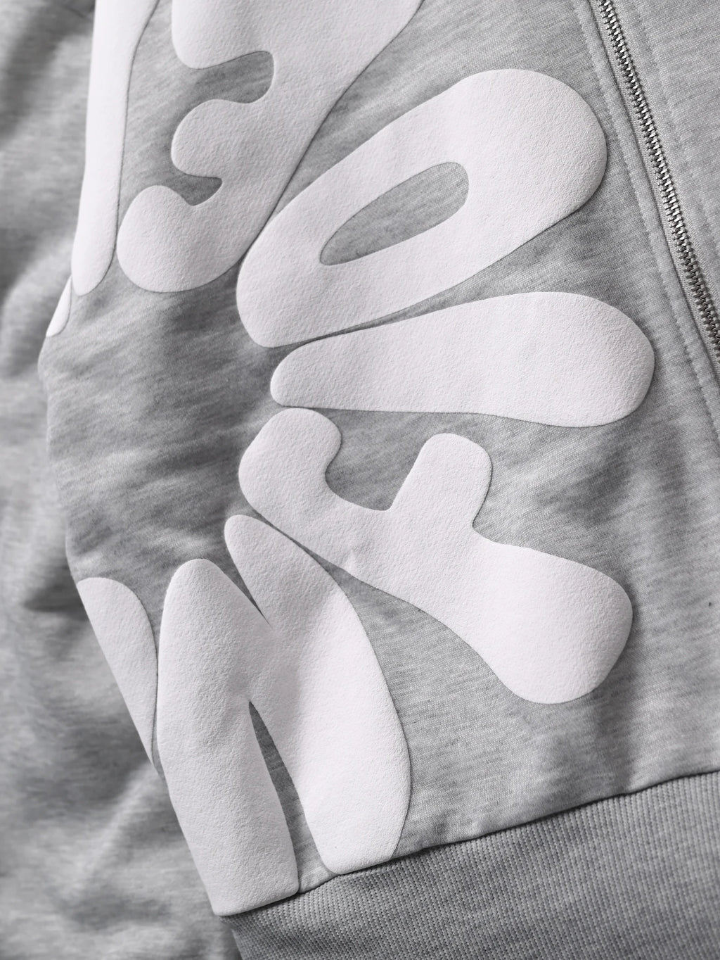 Hoodie Oversized 3D Puff Print Zip — Streetwear Premium Hombre
