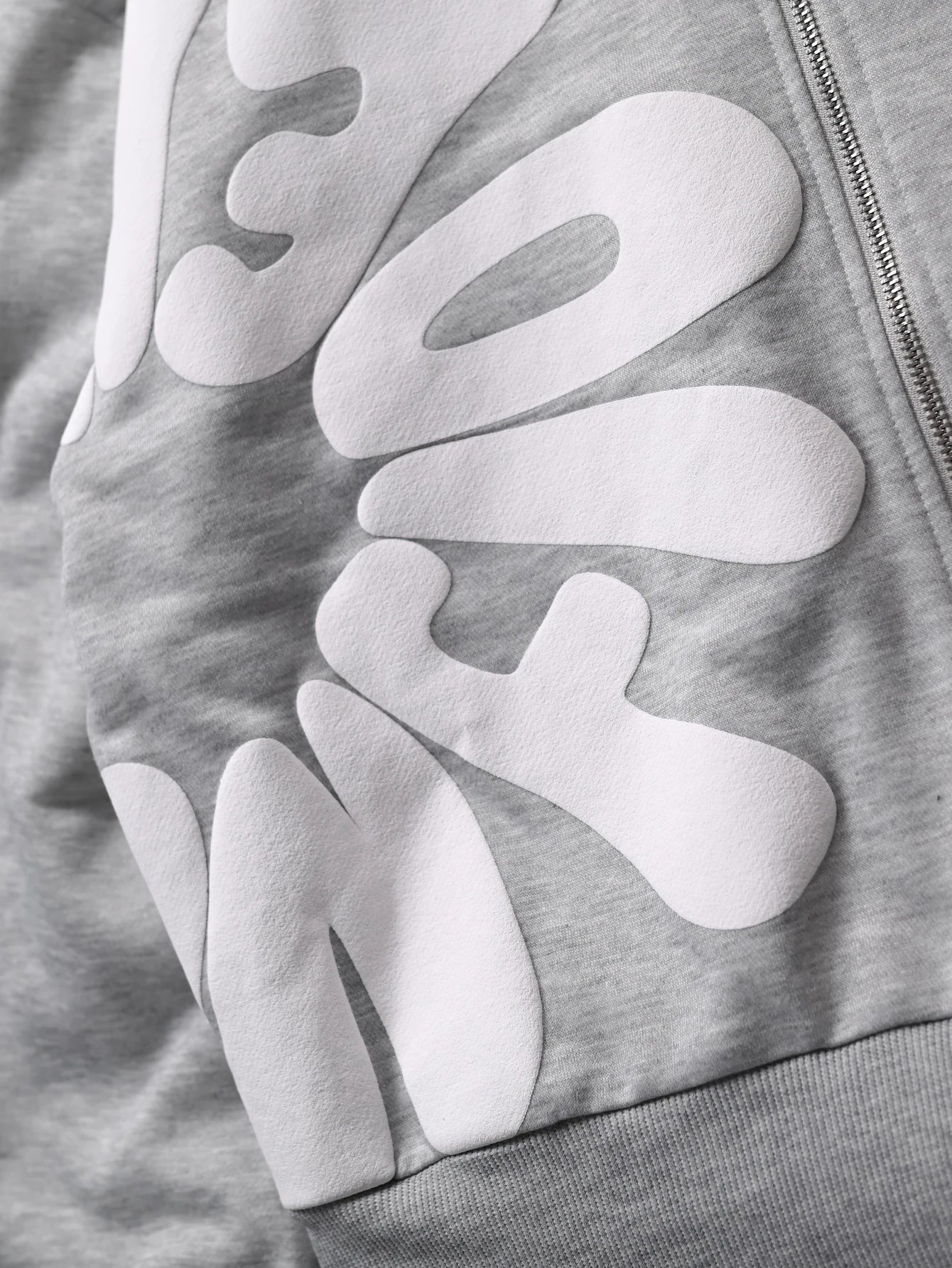 Hoodie Oversized 3D Puff Print Zip — Streetwear Premium Hombre