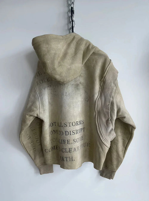 2026 Trend Personality Streetwear Loose Hoodie Irregular Men And Women Retro High Street Hip Hop Distressed Print Sweatshirts