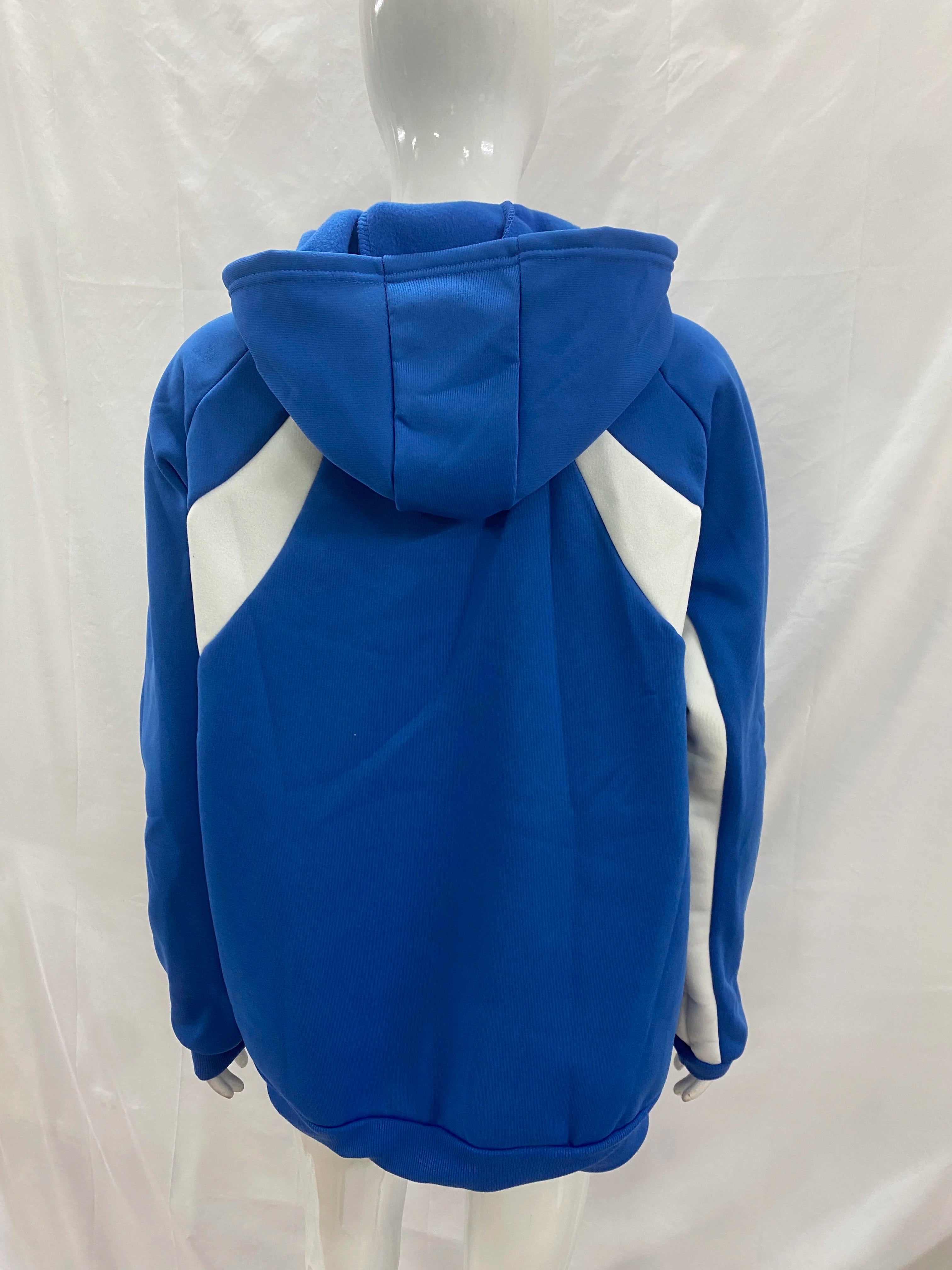 Blue striped simple hoodie, high street casual loose fit men's and women's sportswear set, two-piece set, cotton skin friendly